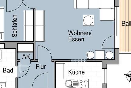 Sanierte 1,5 Zimmerwohnung mit Balkon