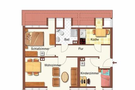 Wohnung Waldheim - 3 Zimmer, 61 m&sup2;, 399&euro; | Angebot:24002246