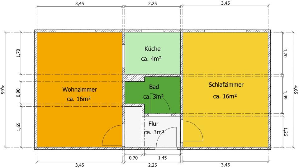 Etagenwohnung Eisleben (Lutherstadt) - 2 Zimmer, 42 m&sup2;, 260&euro; | Angebot:24750953
