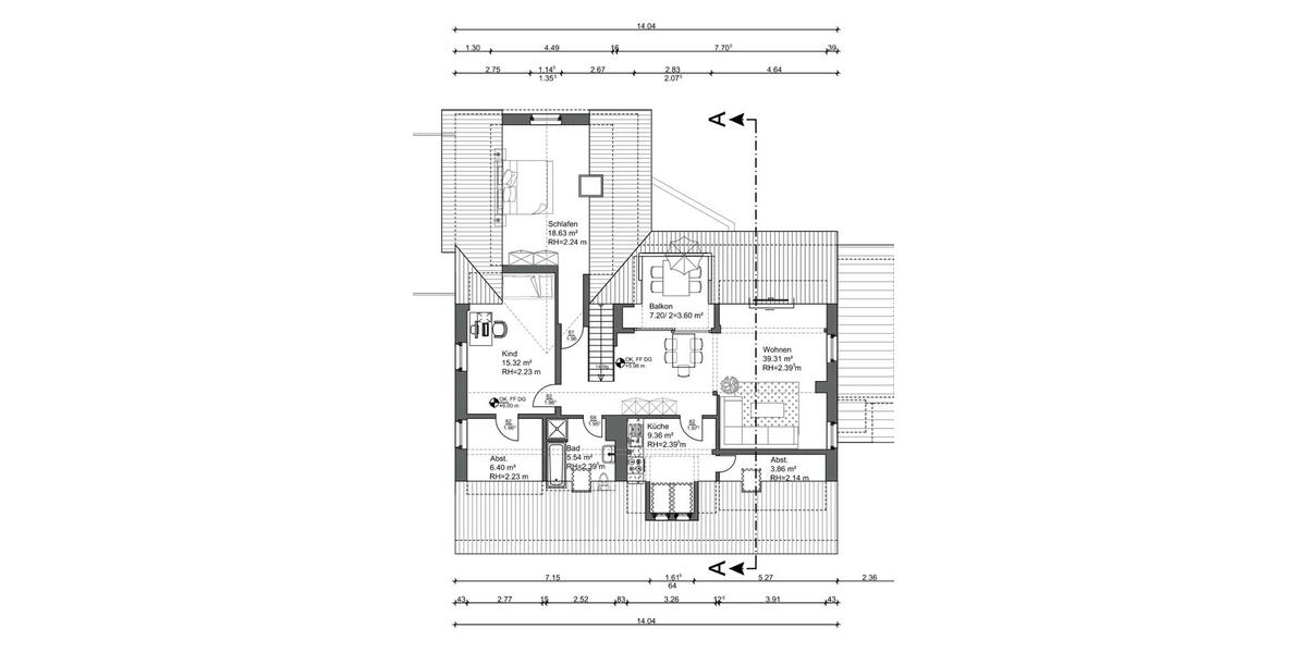 Dachgeschoßwohnung Lindhorst - 3.5 Zimmer, 102 m&sup2;, 850&euro; | Angebot:26582753