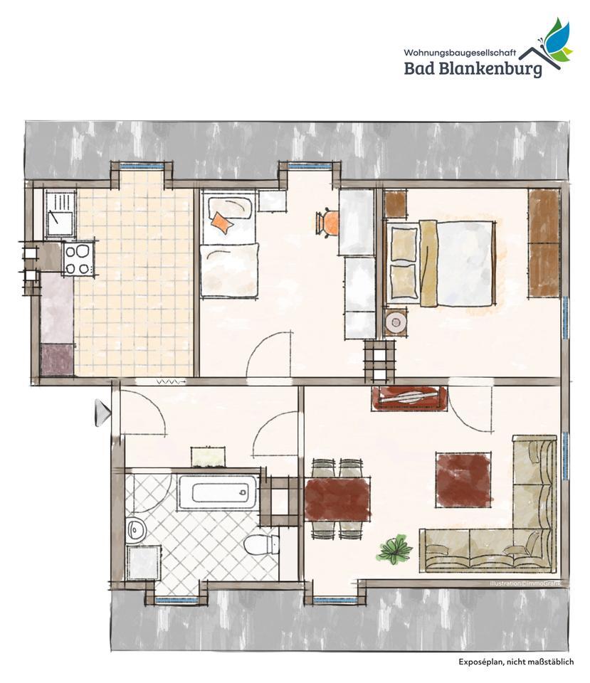 3-Raum-Wohnung im Dachgeschoss