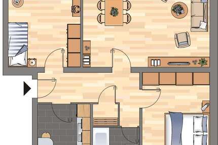 Wohnung Varel - 3 Zimmer, 74 m&sup2;, 599&euro; | Angebot:27201897