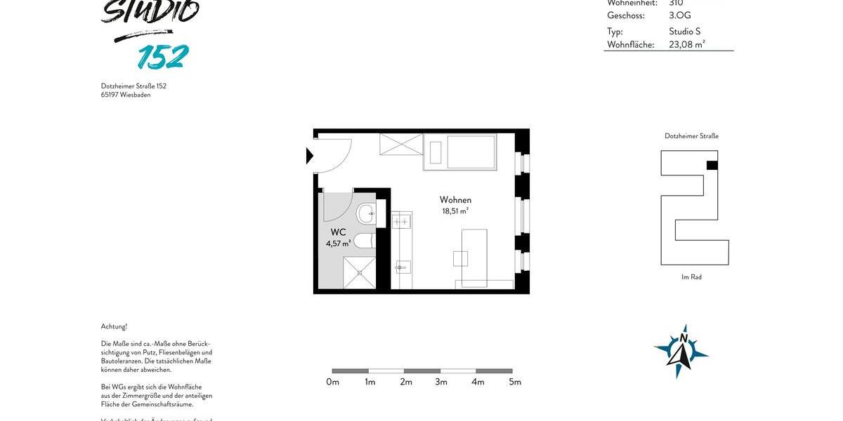 Dein Start ins Studentenleben – Möbliertes Apartment im Studio 152 1 zimmer