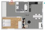 Etagenwohnung Deggendorf - 2 Zimmer, 55 m&sup2;, 600&euro; | Angebot:26664484