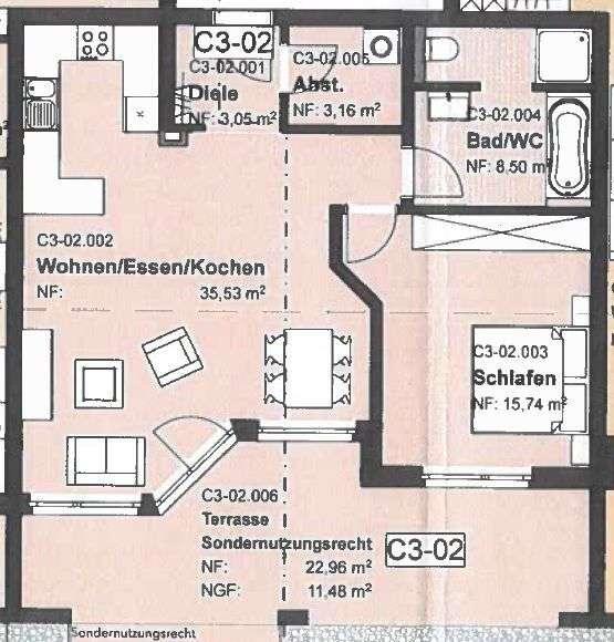 Erdgeschoßwohnung Jestetten - 2 Zimmer, 79 m&sup2;, 1.020&euro; | Angebot:26439158