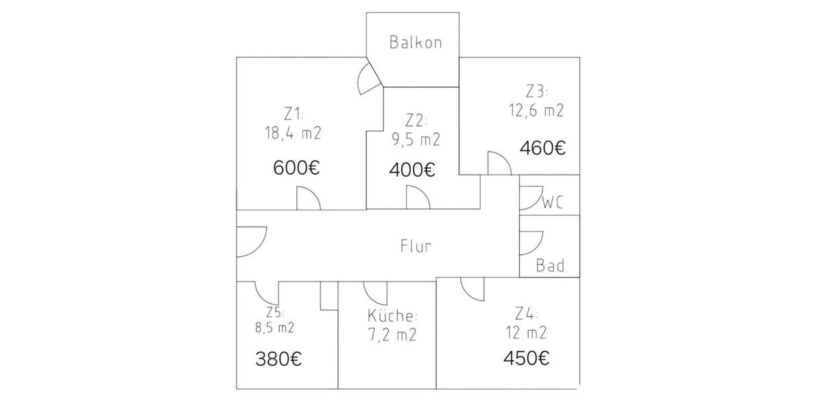 Etagenwohnung Laatzen - 5 Zimmer, 85 m&sup2;, 450&euro; | Angebot:26386033
