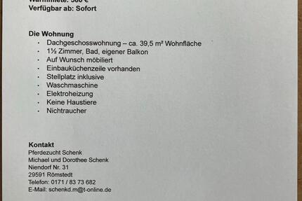 Wohnung Römstedt - 1 Zimmer, 39 m&sup2;, 580&euro; | Angebot:25406387