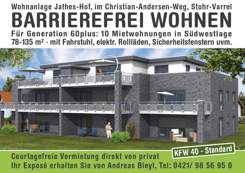 barrierefreie 2-Zimmer-Whg.,Erdgeschoß mit Süd-West Gartenanteil
