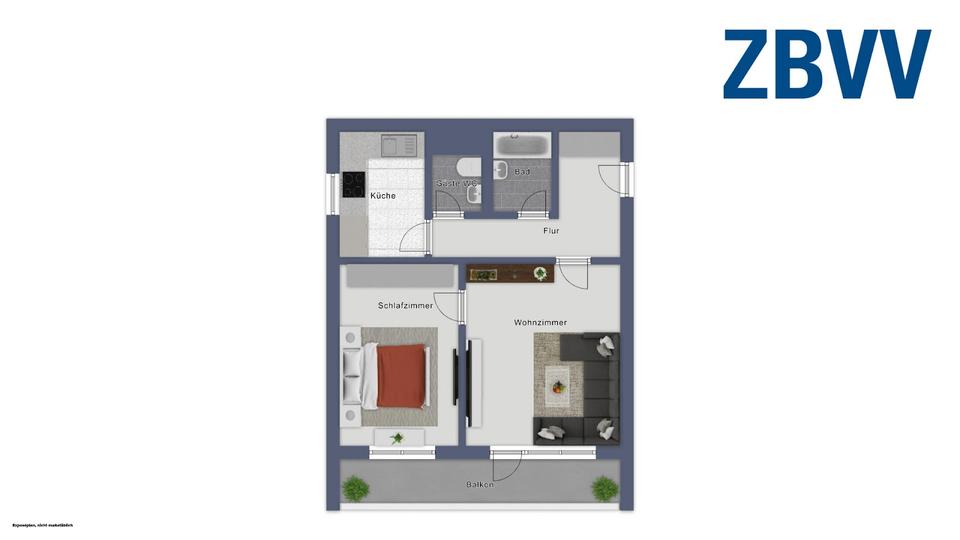 Etagenwohnung Celle - 2 Zimmer, 61 m&sup2;, 539&euro; | Angebot:25715021