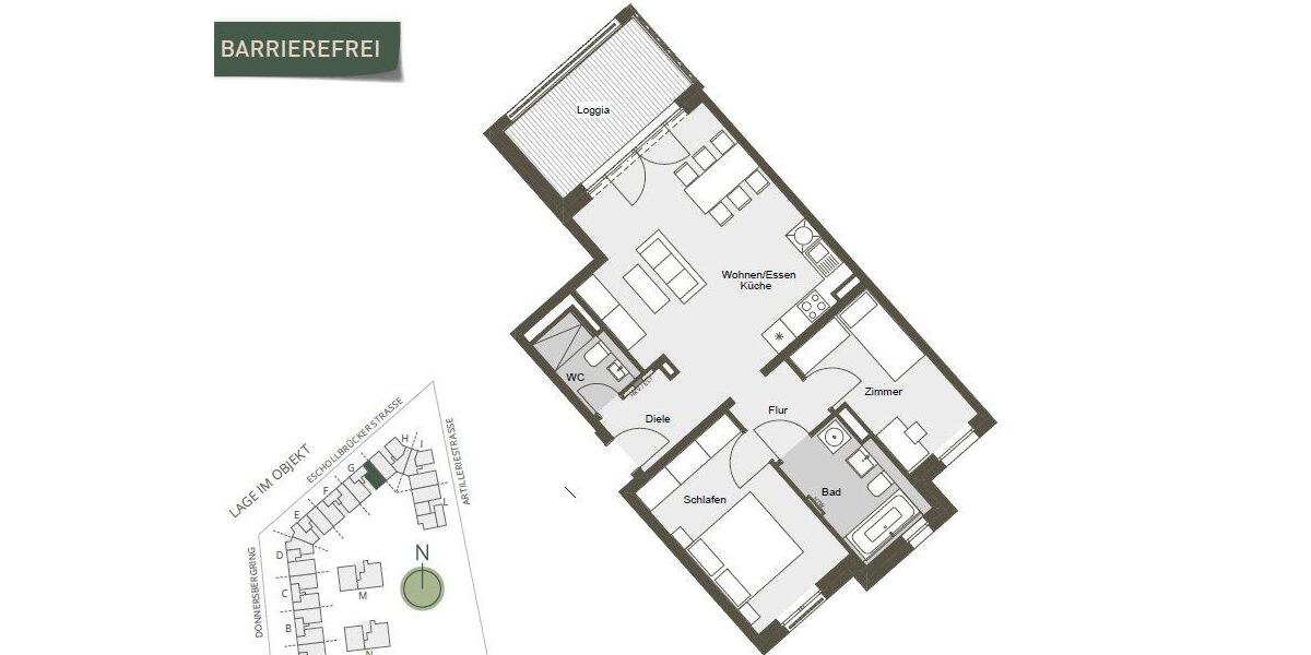 Etagenwohnung Darmstadt - 3 Zimmer, 80 m&sup2;, 1.480&euro; | Angebot:26649010