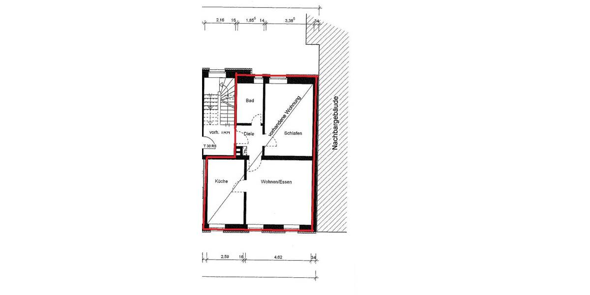 Etagenwohnung Ibbenbüren Stadt - 2 Zimmer, 59 m&sup2;, 590&euro; | Angebot:26740276