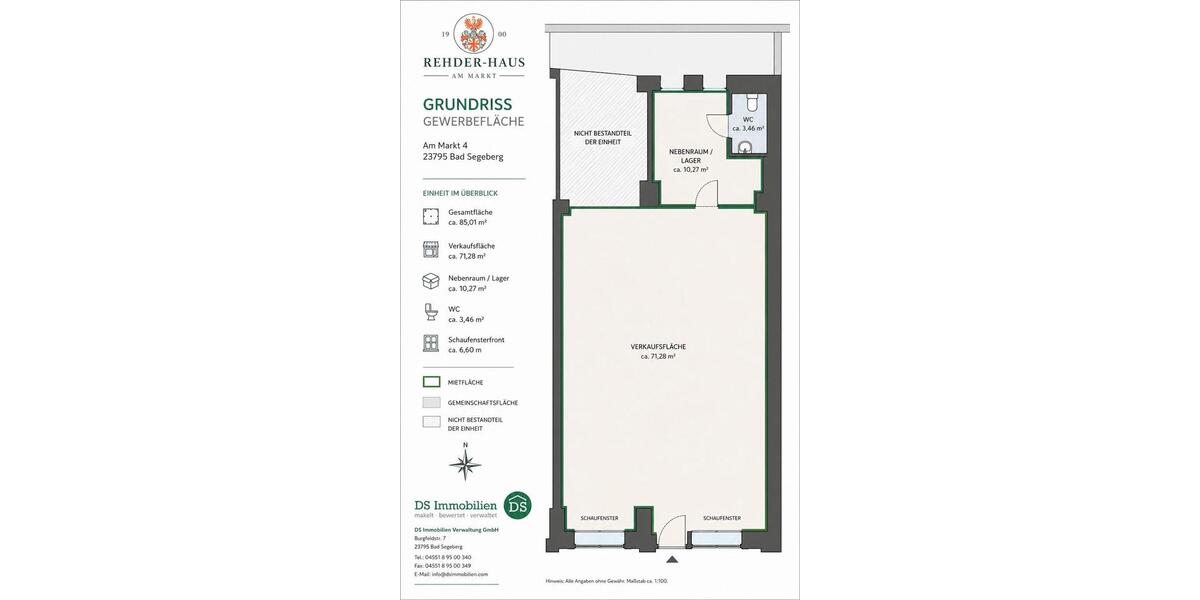 Gewerbeobjekt Bad Segeberg - 1.200&euro; | Angebot:26654712