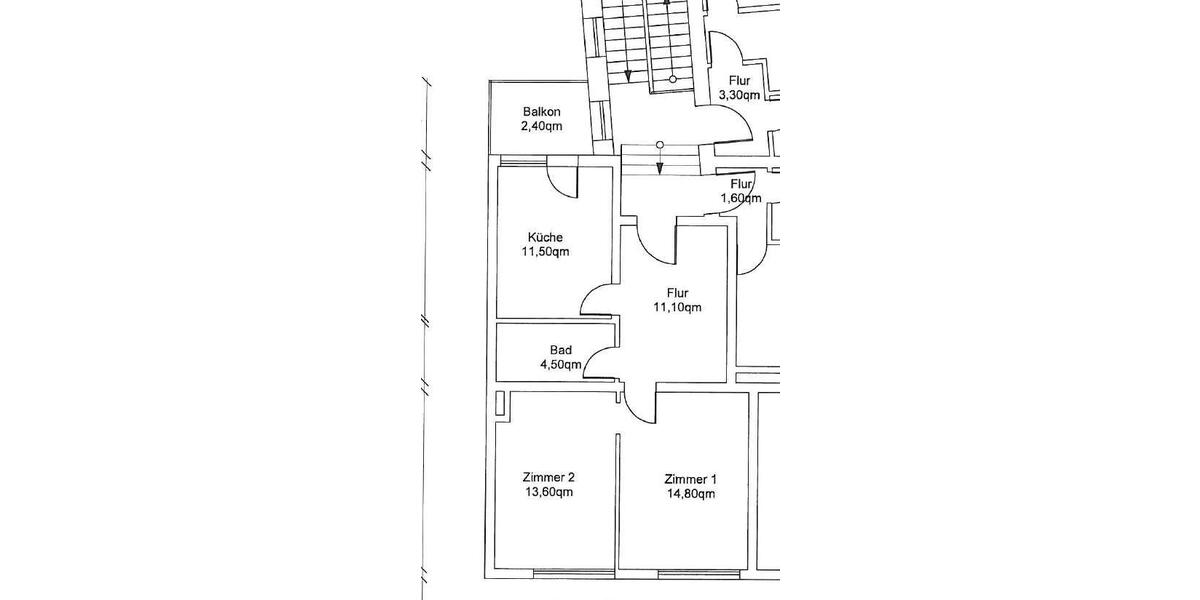 Etagenwohnung Wuppertal Gemarkung Barmen - 2 Zimmer, 58 m&sup2;, 590&euro; | Angebot:26490881