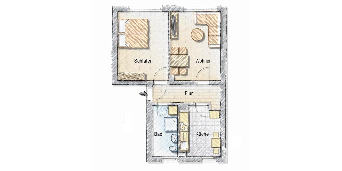 Etagenwohnung Geithain - 2 Zimmer, 51 m&sup2;, 349&euro; | Angebot:26279167