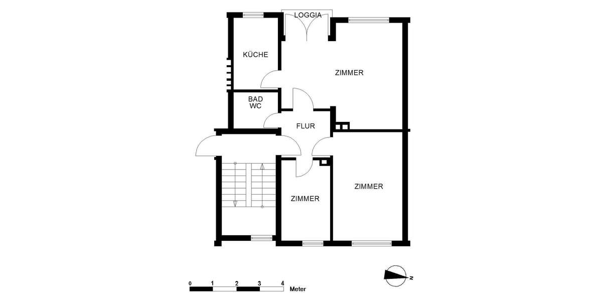 Etagenwohnung Bremerhaven - 3 Zimmer, 56 m&sup2;, 292&euro; | Angebot:26026434
