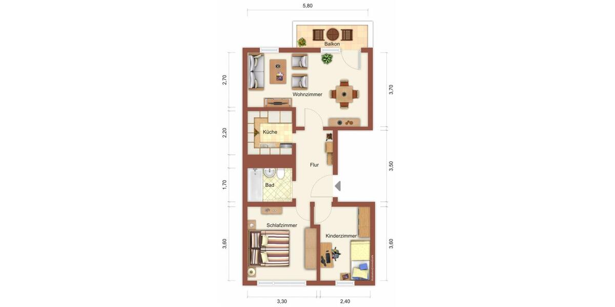 Etagenwohnung Suhl - 3 Zimmer, 58 m&sup2;, 467&euro; | Angebot:26648790