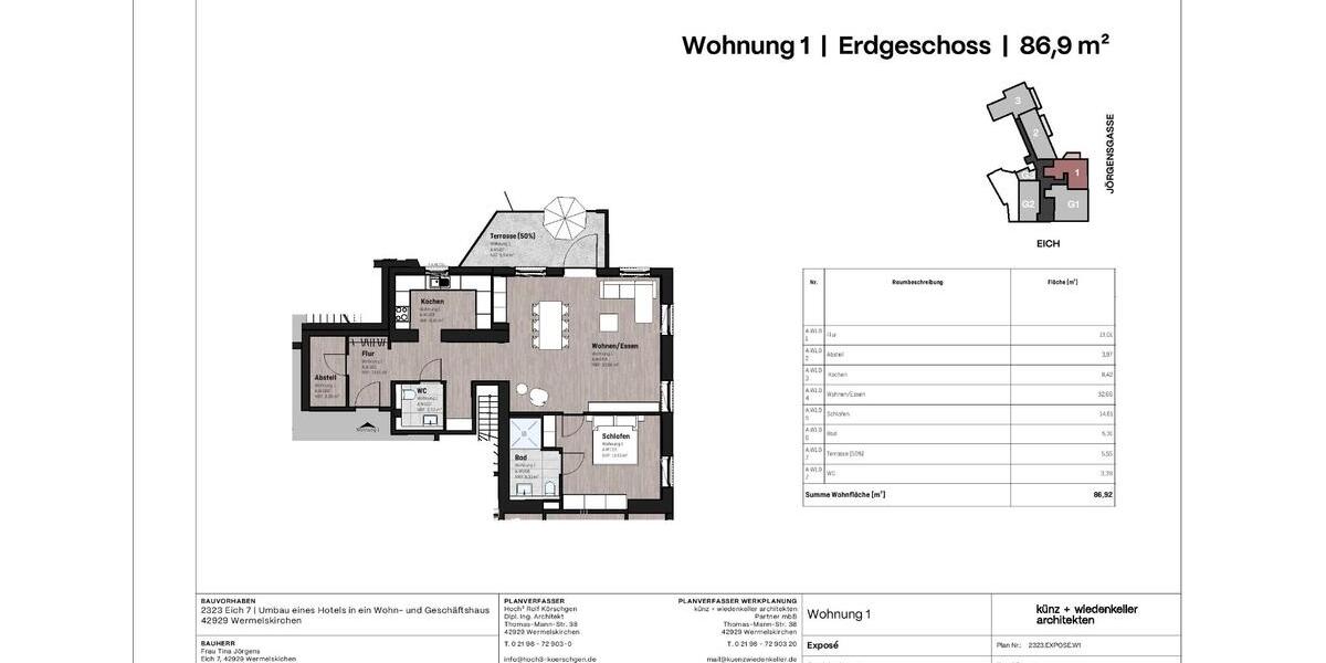 Erdgeschoßwohnung Wermelskirchen - 2 Zimmer, 87 m&sup2;, 1.044&euro; | Angebot:25160936