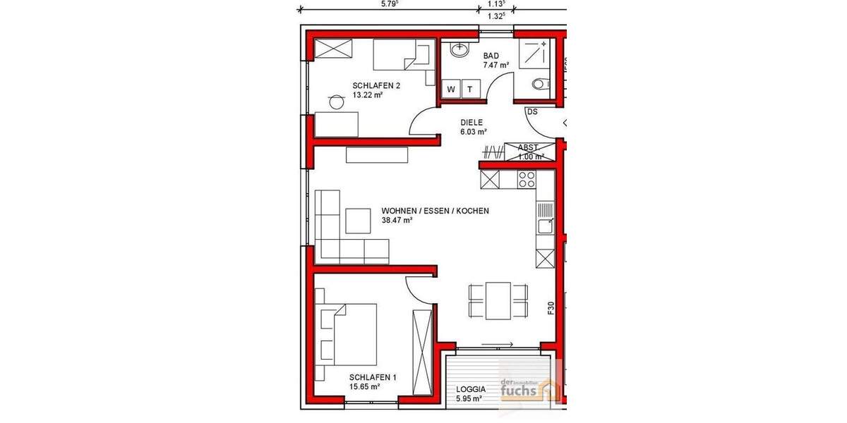 Etagenwohnung Kettig - 3 Zimmer, 85 m&sup2;, 1.110&euro; | Angebot:25689087