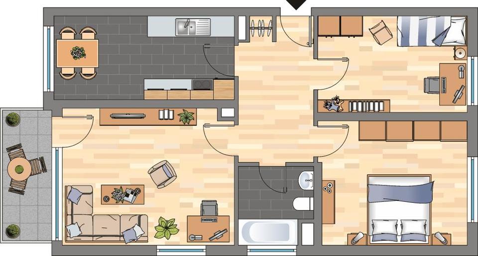Etagenwohnung Bad Dürkheim - 3 Zimmer, 72 m&sup2;, 629&euro; | Angebot:24522911