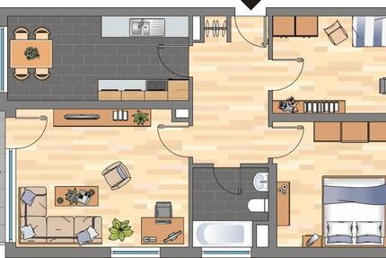 Wohnung Bad Dürkheim - 3 Zimmer, 72 m&sup2;, 629&euro; | Angebot:24522911