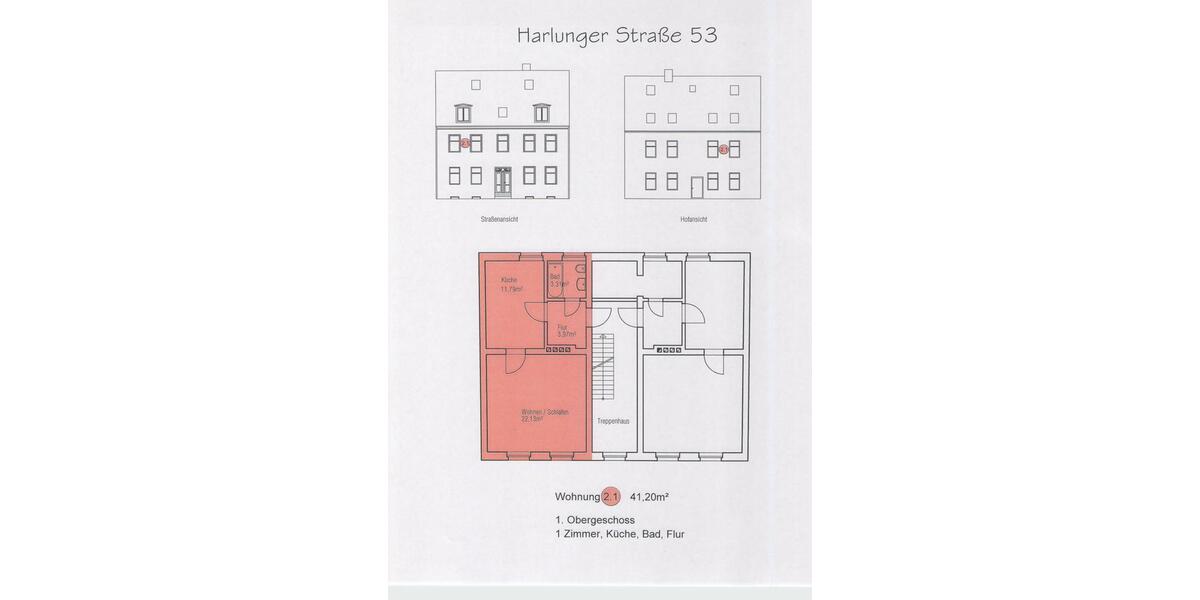 Etagenwohnung Brandenburg an der Havel - 2 Zimmer, 41 m&sup2;, 300&euro; | Angebot:26148241