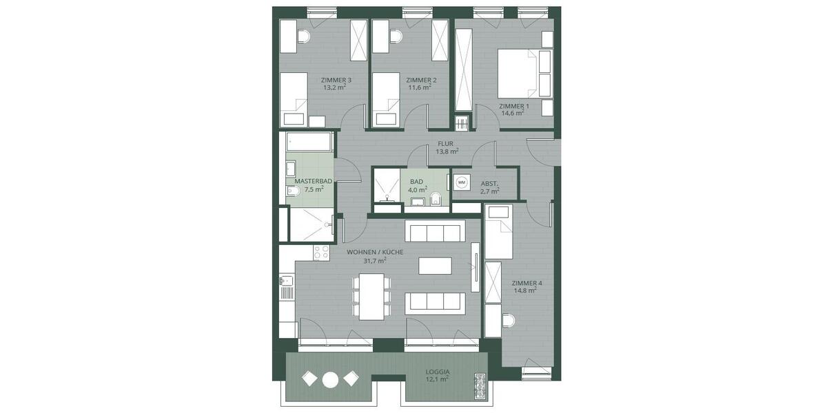 Etagenwohnung Hamburg Stellingen - 5 Zimmer, 117 m&sup2;, 2.231&euro; | Angebot:25409947