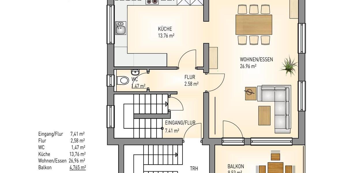 Maisonettenwohnung Steinweiler - 4 Zimmer, 104 m&sup2;, 1.415&euro; | Angebot:26704250