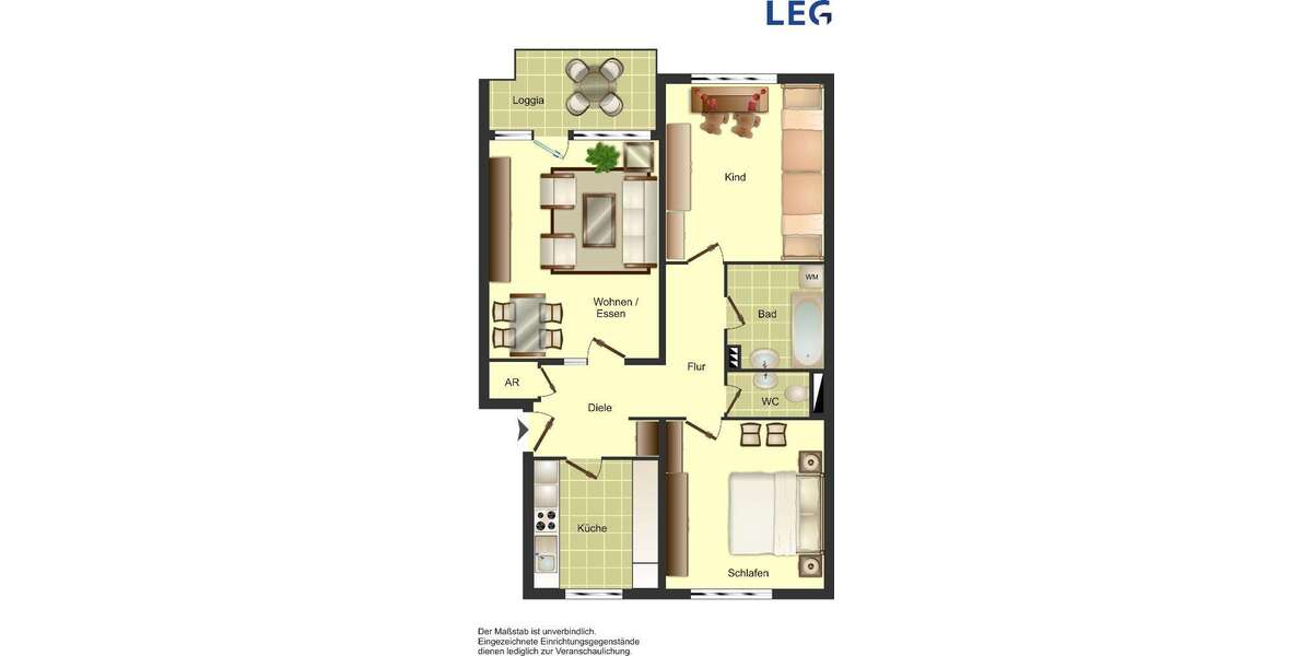 Etagenwohnung Düsseldorf Stadtbezirk 9 - 3 Zimmer, 81 m&sup2;, 452&euro; | Angebot:27067165