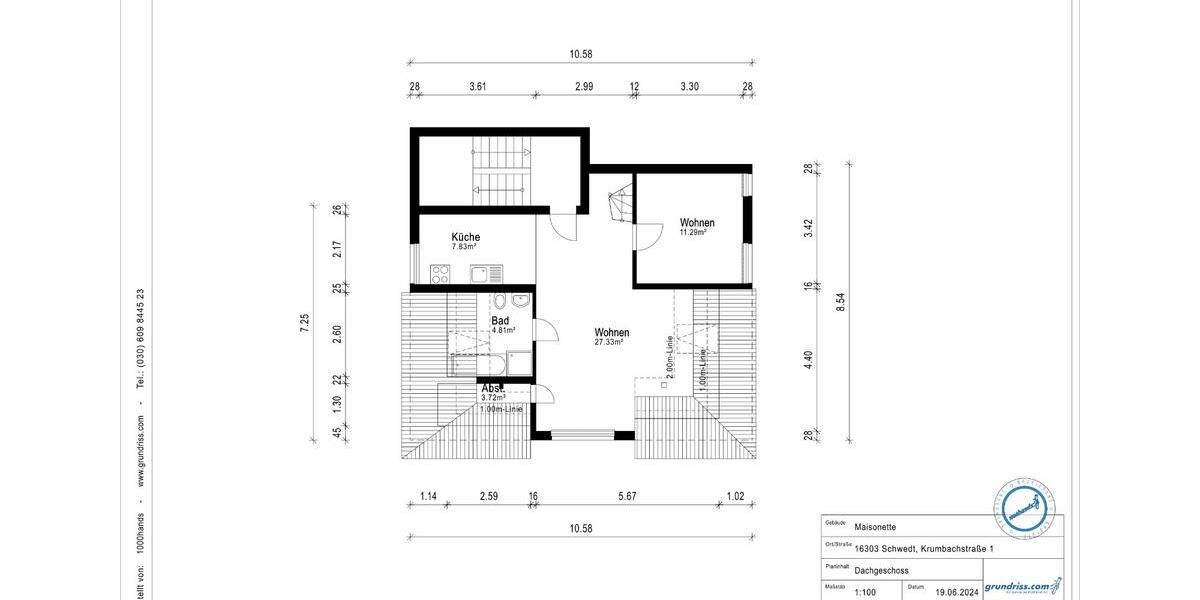 Maisonettenwohnung Schwedt (Oder) - 3 Zimmer, 53 m&sup2;, 370&euro; | Angebot:24865005