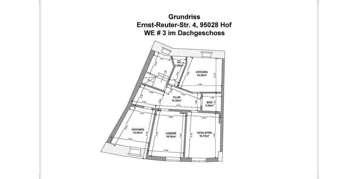 Dachgeschoßwohnung Hof Christiansreuth - 3 Zimmer, 87 m&sup2;, 544&euro; | Angebot:26648179