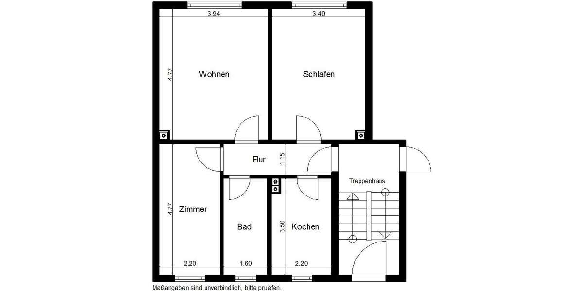 Etagenwohnung Nordhausen Himmelgarten - 3 Zimmer, 60 m&sup2;, 354&euro; | Angebot:27004606