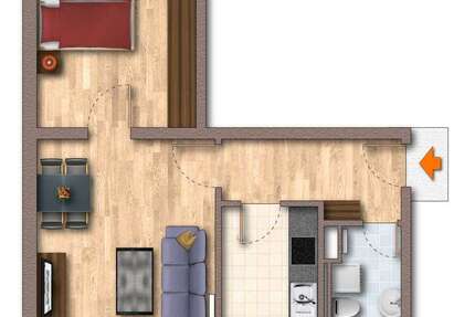 Wohnung Burg - 2 Zimmer, 50 m&sup2;, 348&euro; | Angebot:27271743
