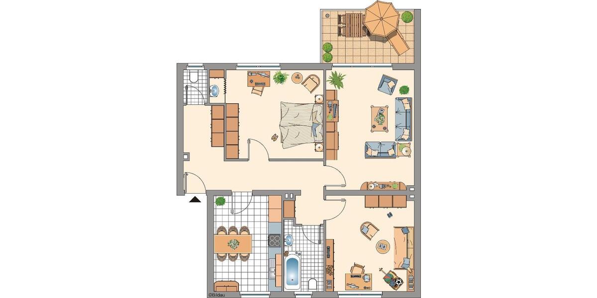 Erdgeschoßwohnung Stolberg (Rheinland) - 3 Zimmer, 87 m&sup2;, 809&euro; | Angebot:23553612