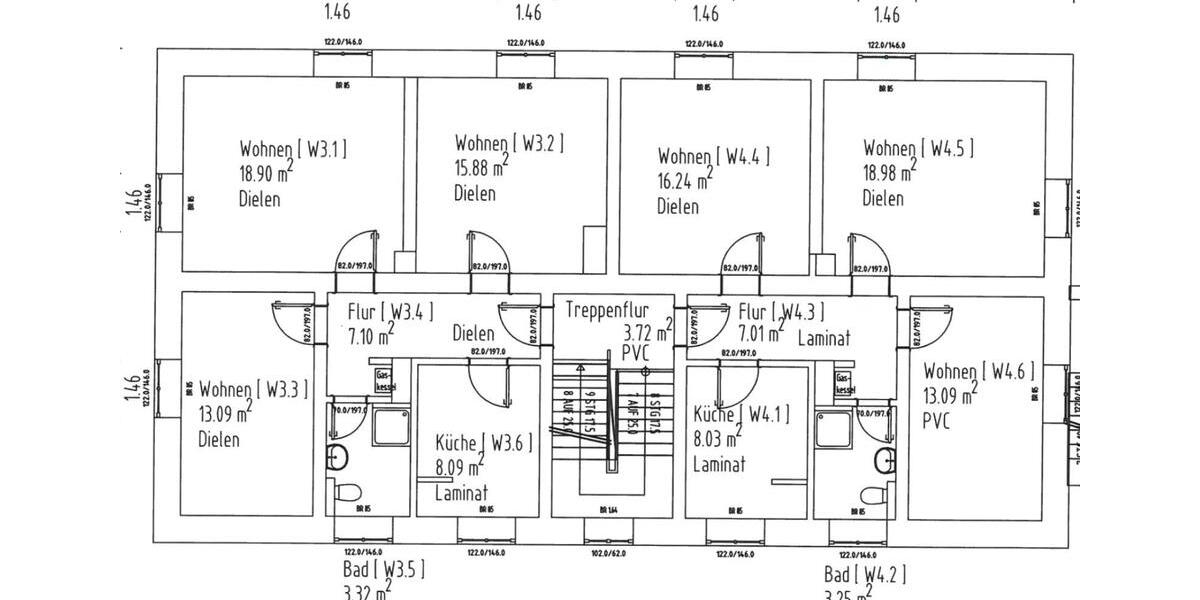 Etagenwohnung Pritzwalk - 2 Zimmer, 48 m&sup2;, 399&euro; | Angebot:25046531