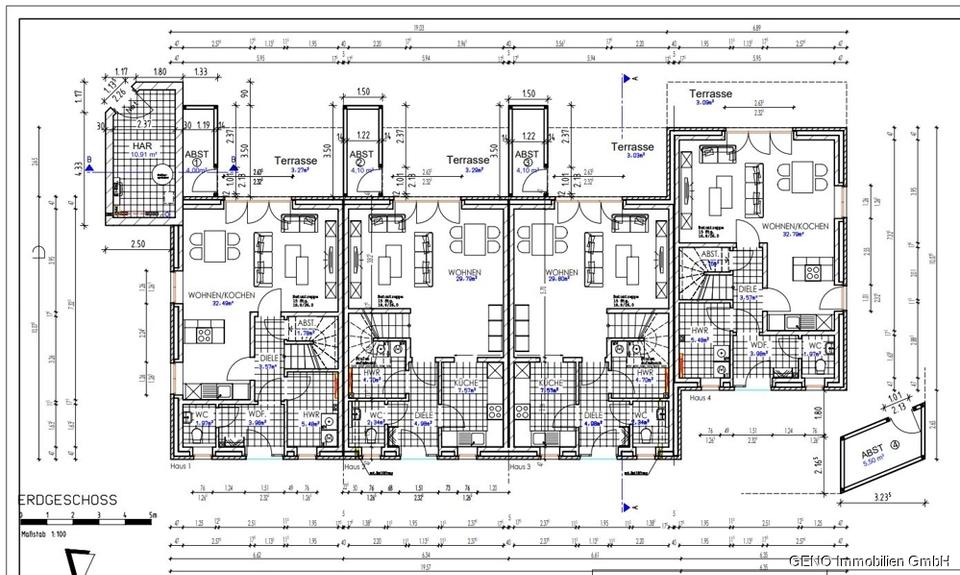 Reihenhaus Ehrenburg - 5 Zimmer, 99 m&sup2;, 1.290&euro; | Angebot:26442237