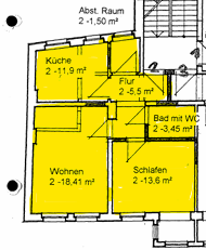 Etagenwohnung Magdeburg Alte Neustadt - 2 Zimmer, 55 m&sup2;, 495&euro; | Angebot:26552694