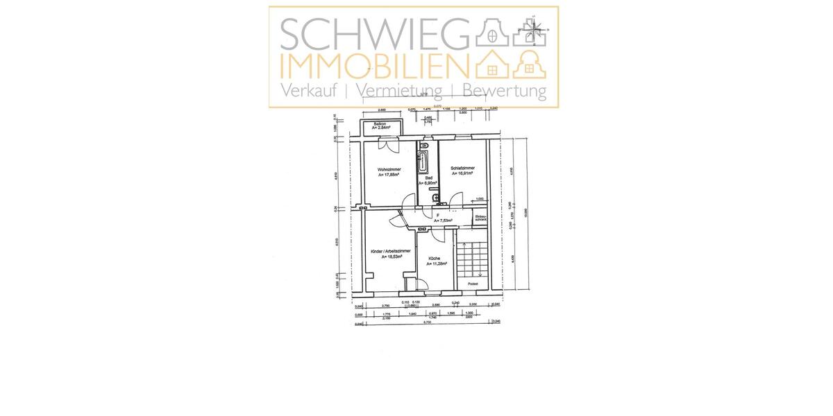 Etagenwohnung Cottbus Brunschwig - 3 Zimmer, 82 m&sup2;, 680&euro; | Angebot:26677801