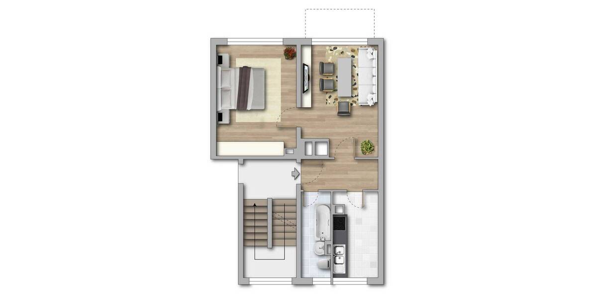 Etagenwohnung Borna Kesselshain Siedlung - 2 Zimmer, 47 m&sup2;, 254&euro; | Angebot:26841873