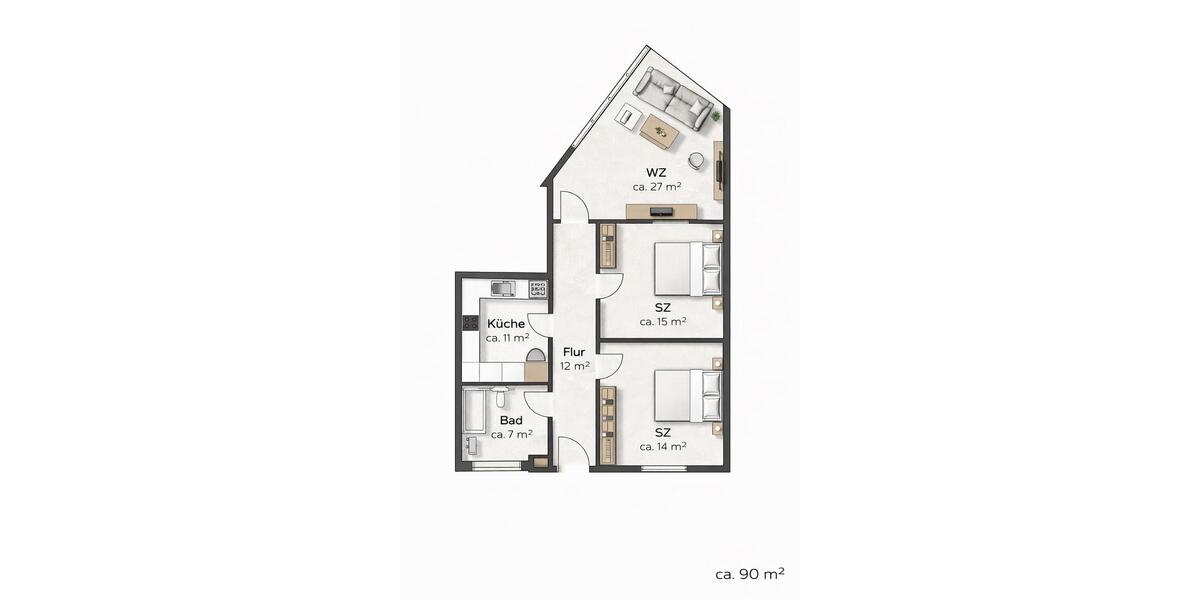 Erdgeschoßwohnung Anklam - 3 Zimmer, 90 m&sup2;, 720&euro; | Angebot:25934624