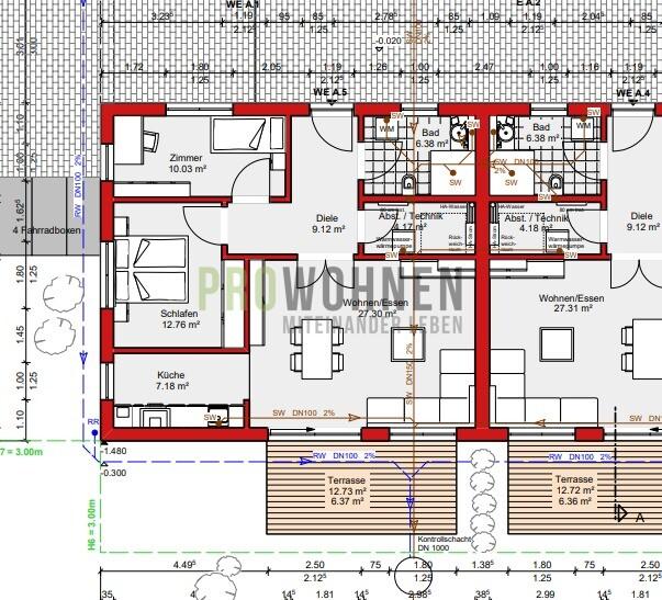 Erdgeschoßwohnung Faulbach - 2 Zimmer, 64 m&sup2;, 896&euro; | Angebot:25508587