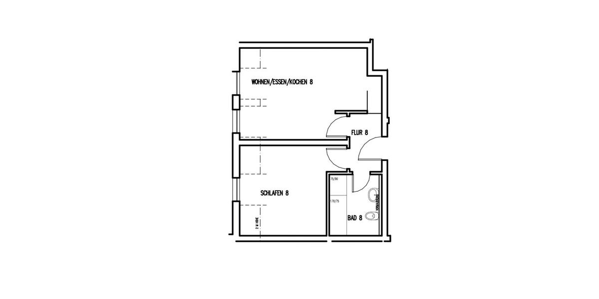 Etagenwohnung Naila - 2 Zimmer, 44 m&sup2;, 495&euro; | Angebot:26456196