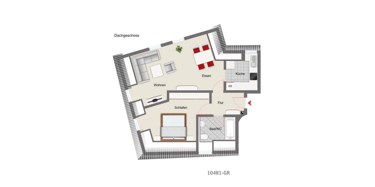 Dachgeschoßwohnung Riedenburg - 2 Zimmer, 50 m&sup2;, 600&euro; | Angebot:26573296