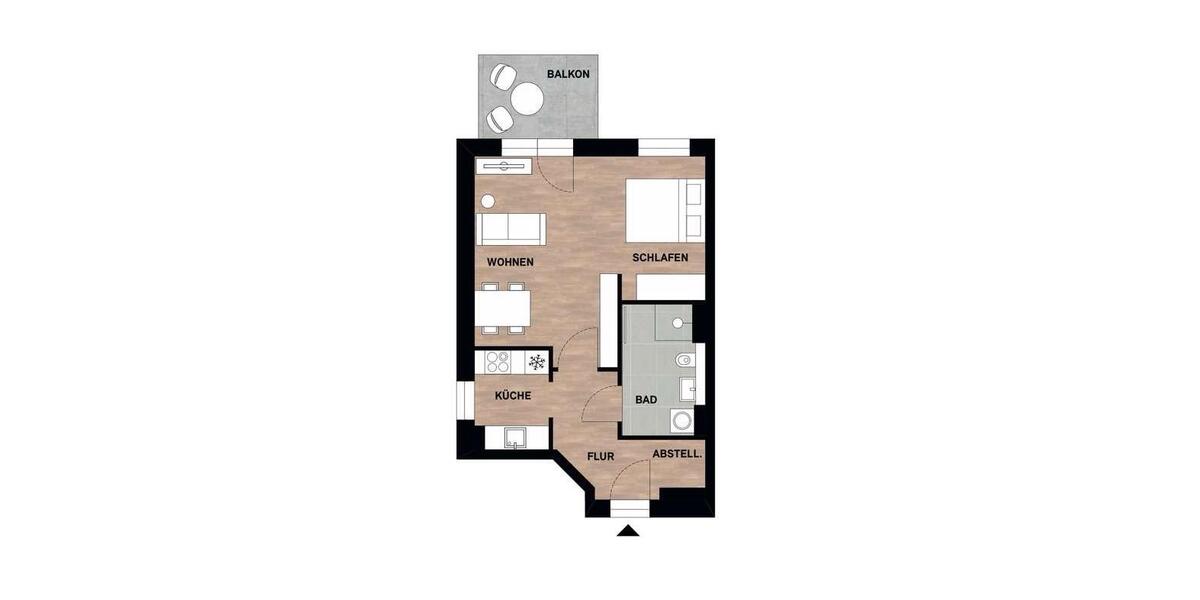 Etagenwohnung Traunstein - 1.5 Zimmer, 48 m&sup2;, 820&euro; | Angebot:25063958
