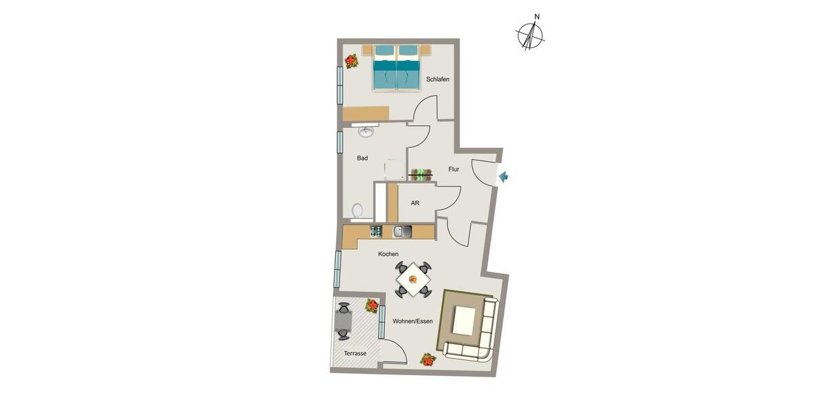 Erdgeschoßwohnung Dortmund Aplerbeck - 2 Zimmer, 67 m&sup2;, 810&euro; | Angebot:23852224