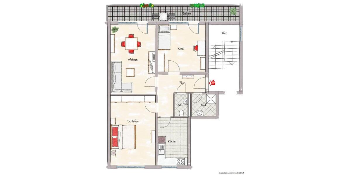 Etagenwohnung Ludwigshafen am Rhein - 3 Zimmer, 87 m&sup2;, 950&euro; | Angebot:25206041