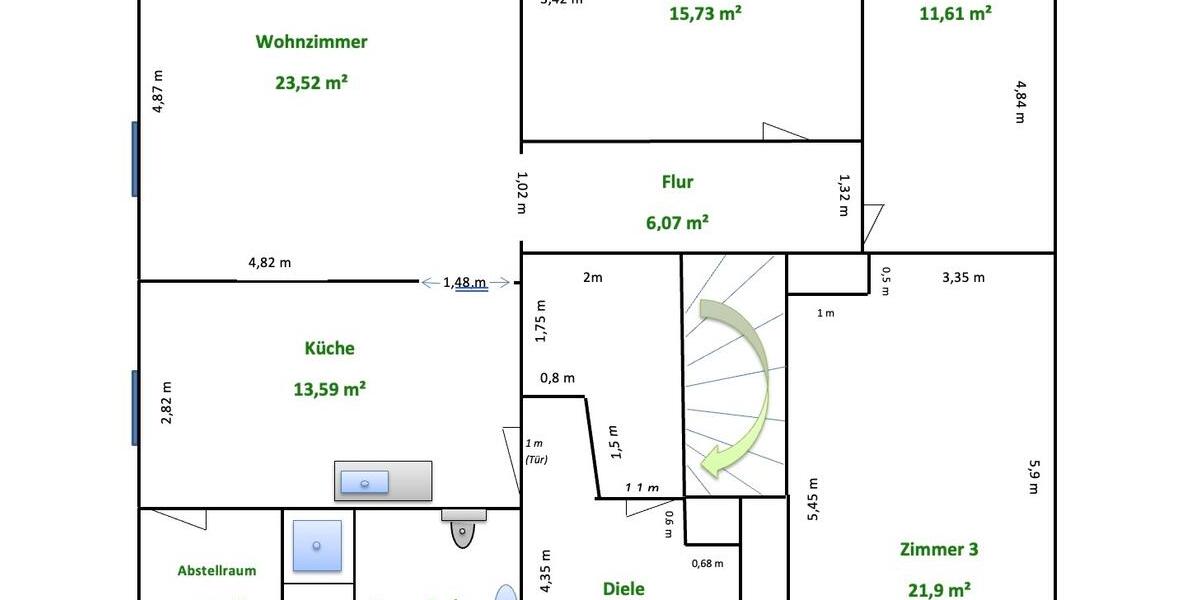 Etagenwohnung Oebisfelde-Weferlingen Döhren - 4 Zimmer, 115 m&sup2;, 790&euro; | Angebot:26040942