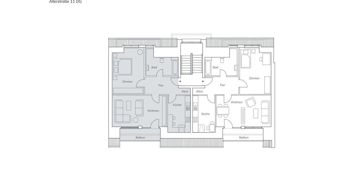 Dachgeschoßwohnung Oyten - 2 Zimmer, 61 m&sup2;, 560&euro; | Angebot:26348240