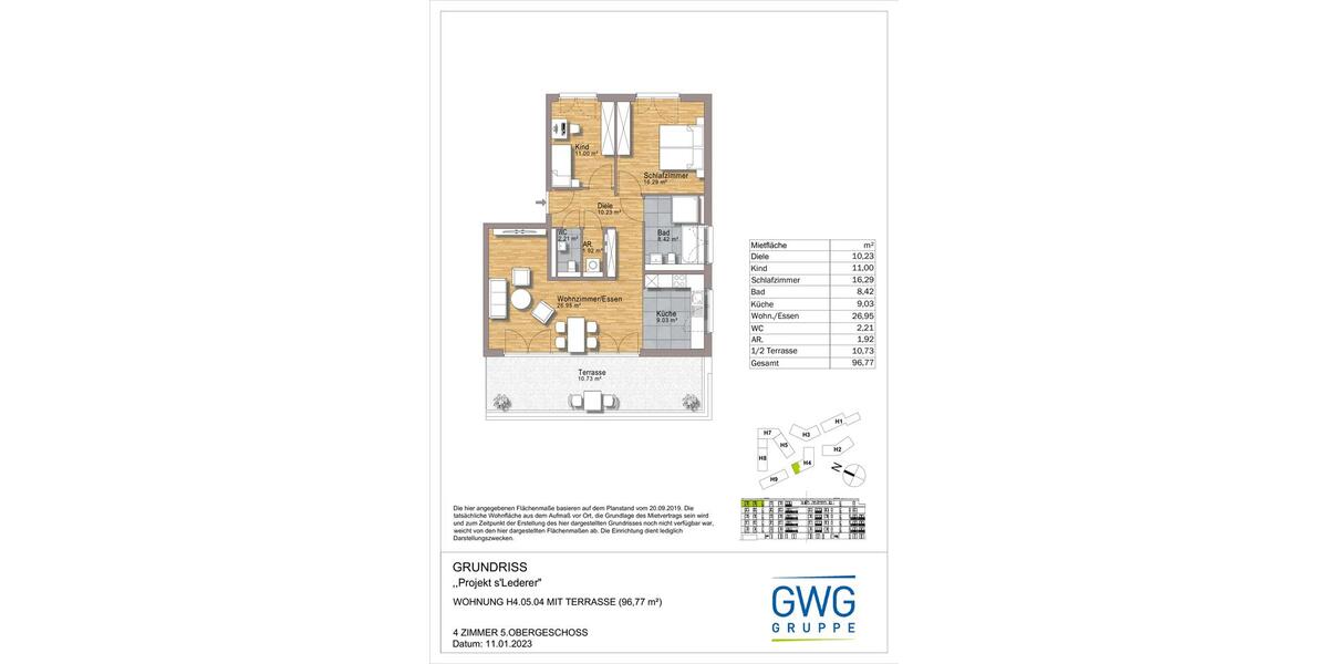 Dachgeschoßwohnung Schorndorf - 3 Zimmer, 97 m&sup2;, 1.360&euro; | Angebot:26545749
