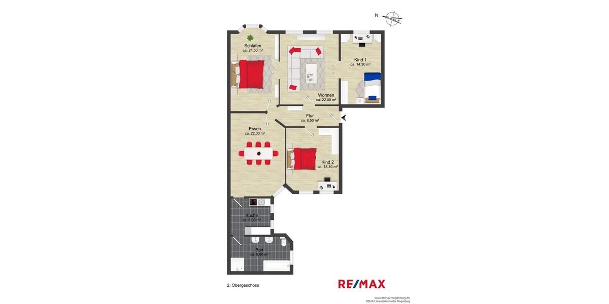 Etagenwohnung Magdeburg - 5 Zimmer, 124 m&sup2;, 806&euro; | Angebot:26636551
