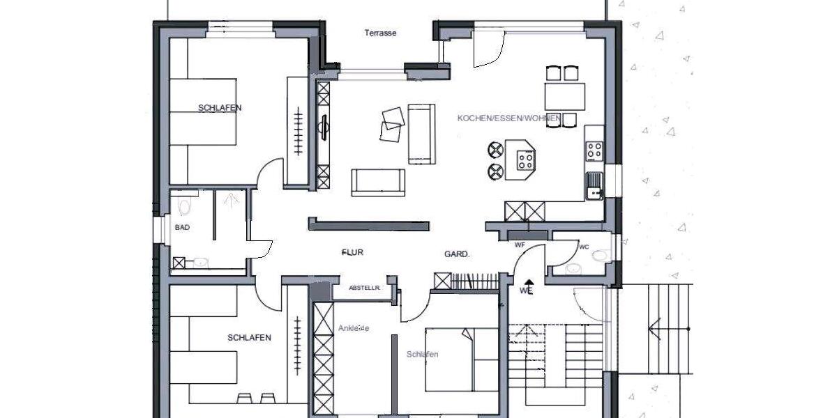 Etagenwohnung Großostheim - 3 Zimmer, 92 m&sup2;, 1.200&euro; | Angebot:26024596